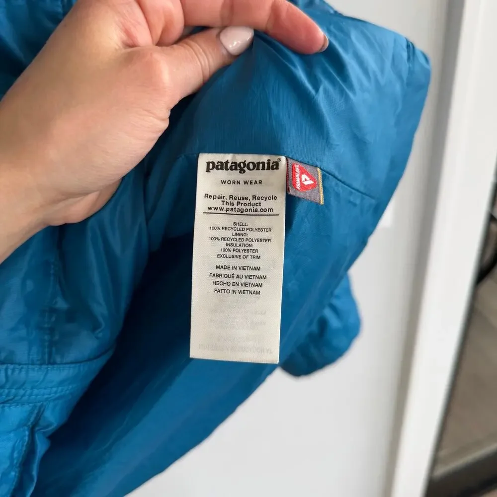 Patagonia Nano Zip Up Mock Neck Puffer Jacket Blue XXL